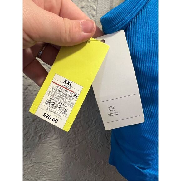 All In Motion Blue Rib Seamless Cropped Tank Top Woman’s Size XXL NEW - Picture 5 of 10